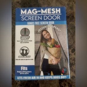 Mag-Mesh Screen Door Hands Free Single/Sliding Doors 39”W x 83”H Home Decor New